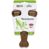 Benebone Bacon Flavor Wishbone Tough Dog Chew Toy, Medium