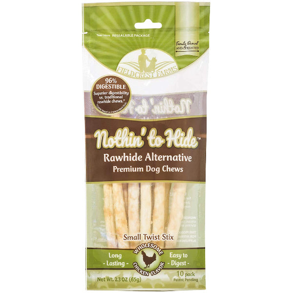 Nothin' To Hide Twist Stix Chicken Flavor Rawhide Alternative Dog Chew