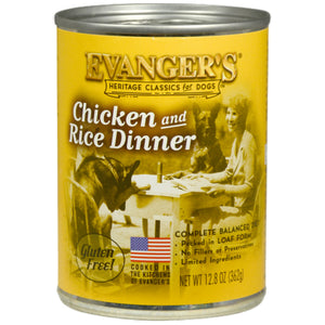 Evanger's Classic Recipes Chicken & Rice Canned Dog Food, 12.8-oz, Case of 12