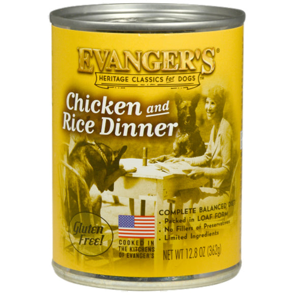 Evanger's Classic Recipes Chicken & Rice Canned Dog Food, 12.8-oz, Case of 12