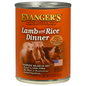 Evanger's Classic Recipes Lamb & Rice Dinner Canned Dog Food, 12.8-oz, Case of 12
