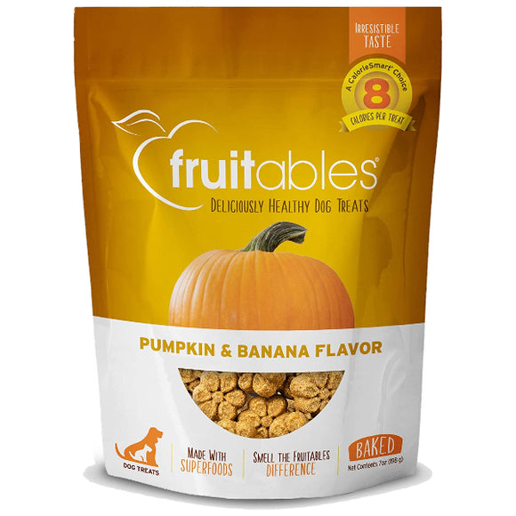 Fruitables Pumpkin & Banana Flavor Crunchy Dog Treats, 7-oz