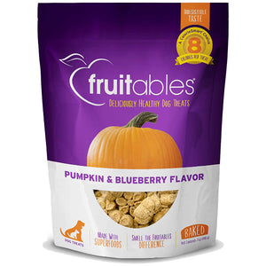 Fruitables Pumpkin & Blueberry Flavor Crunchy Dog Treats, 7-oz