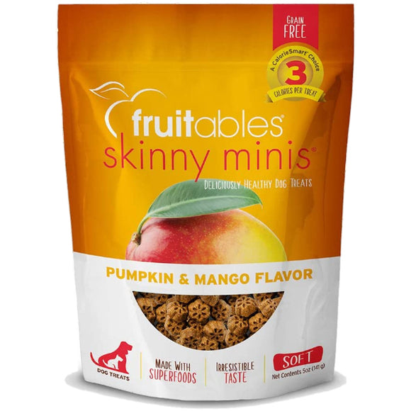 Fruitables Skinny Minis Pumpkin & Mango Flavor Soft & Chewy Dog Treats, 5-oz