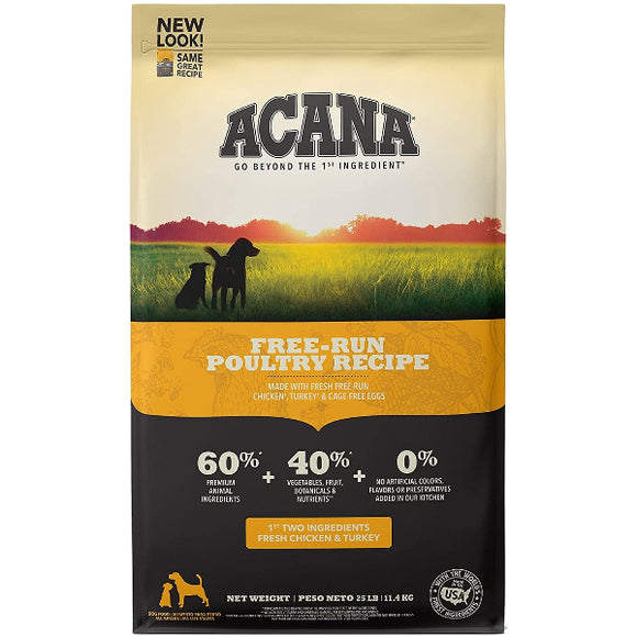 ACANA Free-Run Poultry Recipe Dry Dog Food, 25-lb