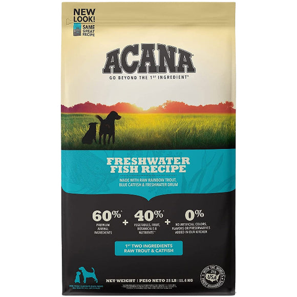 ACANA Freshwater Fish Formula Dry Dog Food, 25-lb