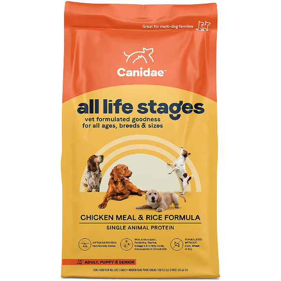 CANIDAE All Life Stages Chicken Meal & Rice Formula Dry Dog Food, 15-lb