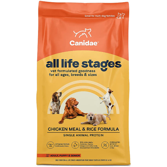 CANIDAE All Life Stages Chicken Meal & Rice Formula Dry Dog Food, 27-lb