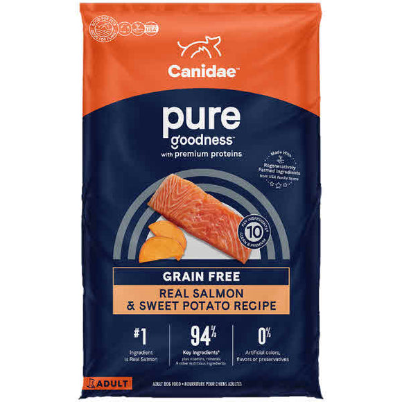 CANIDAE PURE Real Salmon & Sweet Potato Recipe Dry Dog Food, 12-lb