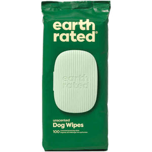 Earth Rated Plant-Based Grooming Wipes, Unscented, 100 count