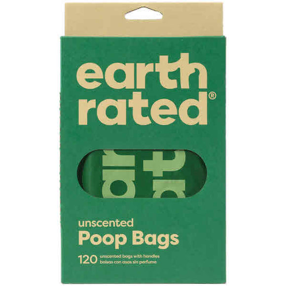 Earth Rated Poop Bags Unscented Handle, 120 Bags