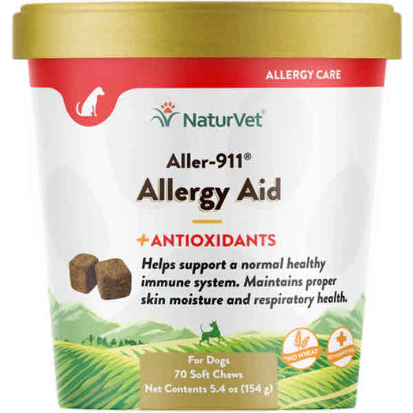 NaturVet Aller-911 Allergy Aid Soft Chews, 70 Count