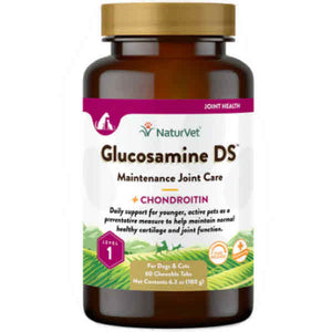 NaturVet Maintenance Care Glucosamine DS Level 1 Dog Tablets, 60 Count