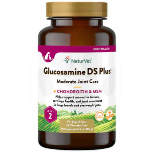 NaturVet Moderate Care Glucosamine DS Level 2 Formula Dog Tablets, 60 Count