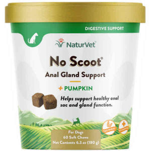 NaturVet No Scoot Plus Pumpkin Dog Soft Chew Supplement, 60 Count