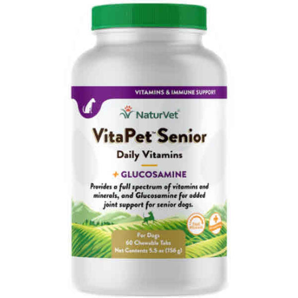 NaturVet VitaPet™ Senior Daily Vitamins Dog Chewable Tablets, 60 Count