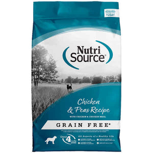 NutriSource Dog Dry Food Grain Free Chicken & Peas, 26-lb