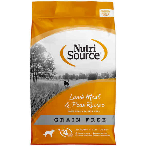 NutriSource Dog Dry Food Grain Free Lamb & Peas, 4-lb