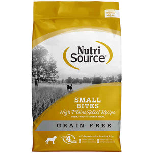 NutriSource Dog Dry Food High Plains Grain Free Small Bite, 4-lb