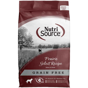 NutriSource Dog Dry Food Prairie Grain Free Quail Duck & Turkey, 26-lb