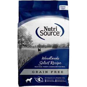 NutriSource Dog Dry Food Woodlands Grain Free Boar & Turkey, 26-lb