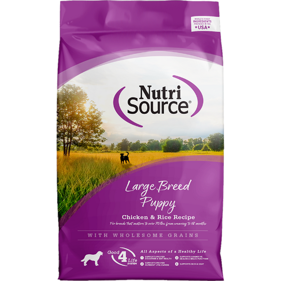 NutriSource Puppy Large Breed Chicken & Rice Dry Food, 4-lb