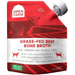 Open Farm Grass-Fed Beef Bone Broth for Cats and Dogs, 12-oz