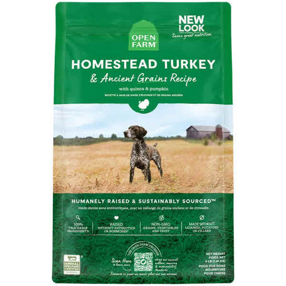 Open Farm Homestead Turkey & Ancient Grains Dry Dog Food, 4-lb