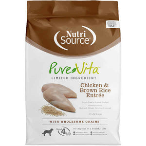 Pure Vita Dog Dry Food Chicken & Brown Rice, 5-lb