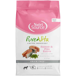 Pure Vita Dog Dry Food Grain Free Salmon & Peas, 15-lb