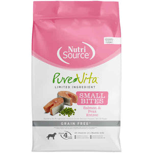 Pure Vita Dog Dry Food Small Bite Grain Free Salmon & Peas, 15-lb