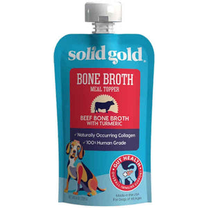 Solid Gold Beef Bone Broth with Turmeric Dog Food Topper, 8-oz Pouch