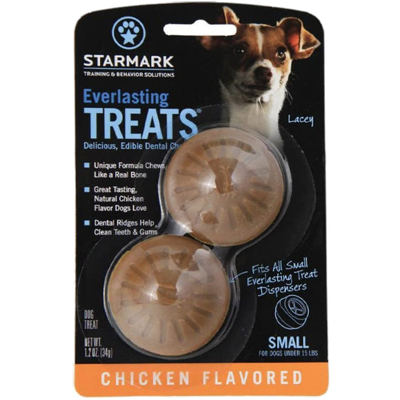 Starmark Everlasting Chicken Flavored Dental Dog Treats, Small, 2 Pack