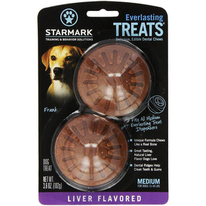 Starmark Everlasting Liver Flavored Dental Dog Treats, Medium, 2 Pack