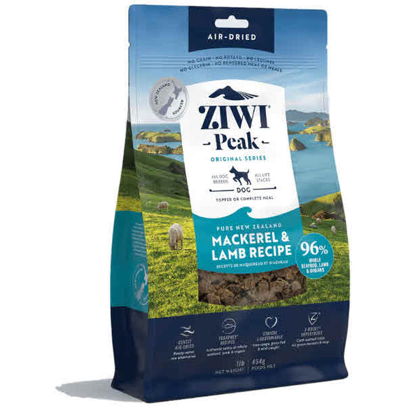 Ziwi Peak Mackerel & Lamb Grain-Free Air-Dried Dog Food, 16-oz