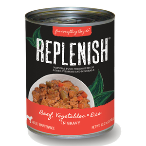 Replenish Beef, Vegetables & Brown Rice in Gravy Can Dog Food (12 Pack)