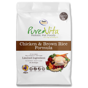 Pure Vita Dog Dry Chicken & Brown Rice, 25-lb