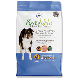 Pure Vita Dog Dry Grain Free Turkey, Sweet Potato & Pea, 25-lb