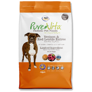 Pure Vita Dog Dry Grain Free Venison & Red Lentils, 25-lb