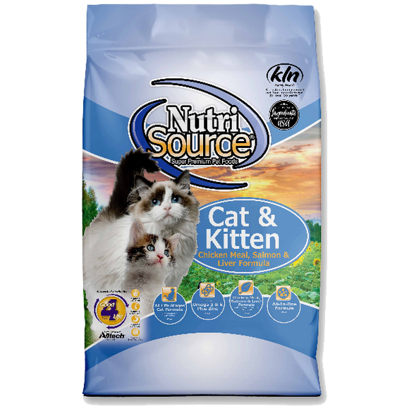 NutriSource Cat and Kitten Dry Complete Chicken, Salmon & Liver Dry Food, 16-lb