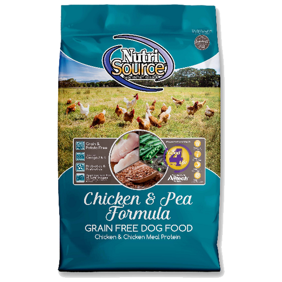 NutriSource Dog Dry Grain Free Chicken & Peas, 30-lb
