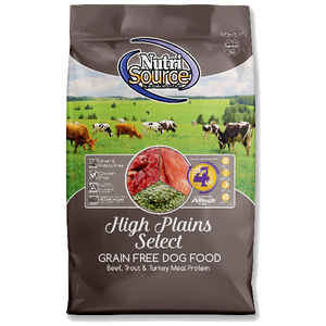 NutriSource Dog Dry High Plains Grain Free Beef & Trout, 30-lb