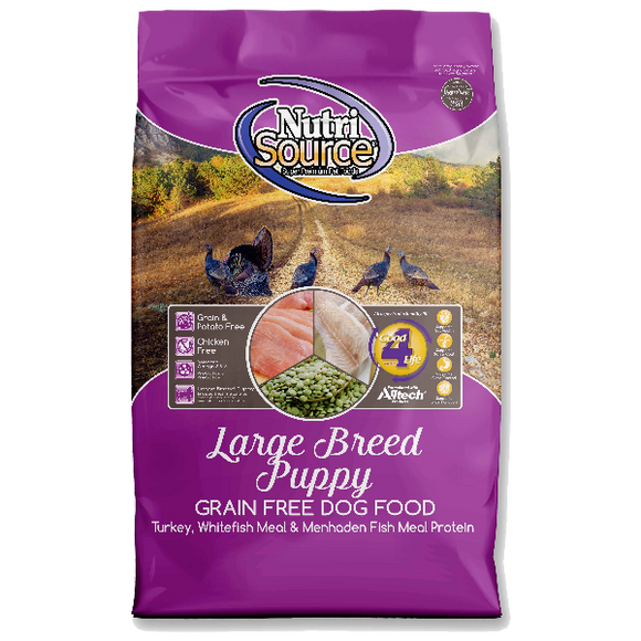NutriSource Dog Dry Puppy Large Breed Grain Free Turkey & Whitefish, 26-lb