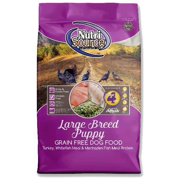 NutriSource Dog Dry Puppy Large Breed Grain Free Turkey Whitefish 5 lb