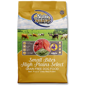 NutriSource Dog Dry High Plains Grain Free Small Bite Beef & Trout, 15-lb