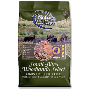 NutriSource Dog Dry Woodlands Grain Free Small Bite Boar & Turkey, 15-lb