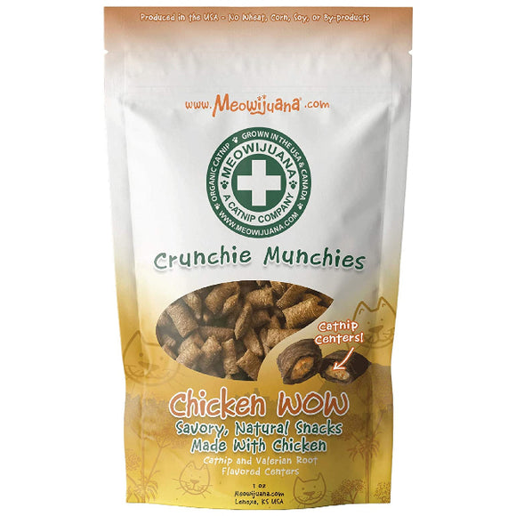 Meowijuana Crunchie Munchie Chicken Cat Treat, 3-oz Bag