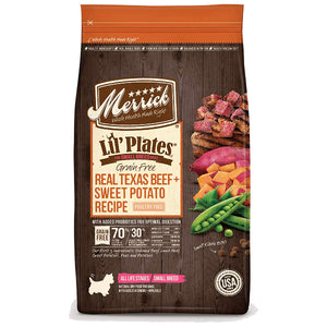 Merrick Lil' Plates Grain-Free Real Beef & Sweet Potato Dry Dog Food, 4-lb Bag