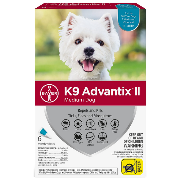 K9 Advantix II Medium Dog 11-20 lbs. 6 Pack