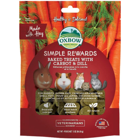 Oxbow Simple Rewards Oven Baked with Carrot & Dill Small Animal Treats, 3-oz